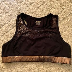 sports bra from avia, xl, black and gold